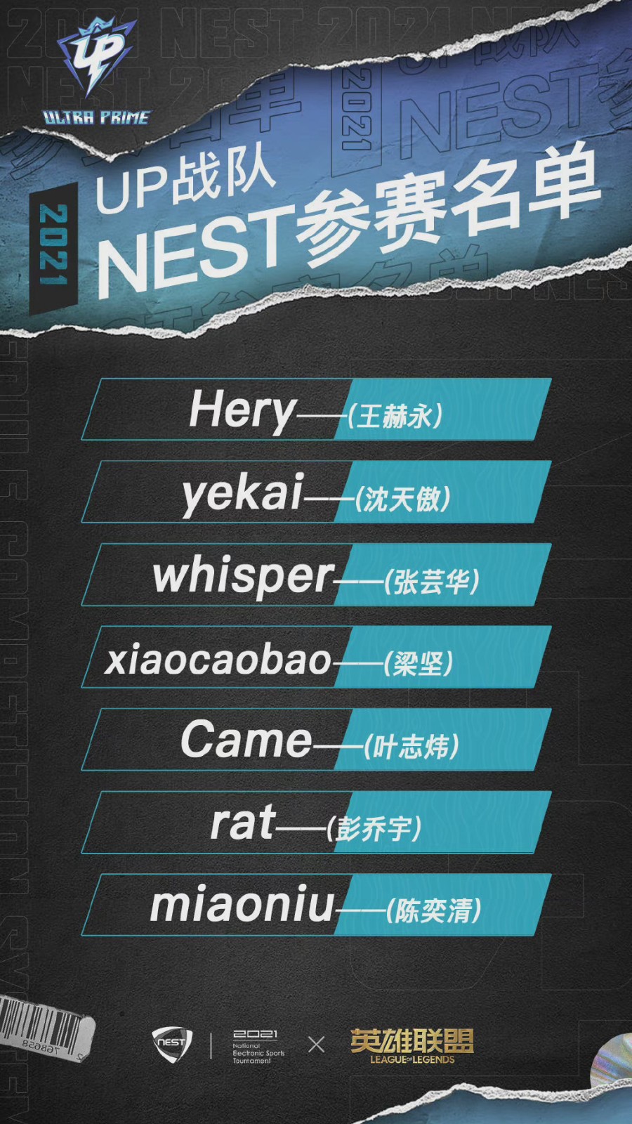 NEST15支战队名单：SN、WE全主力出战
